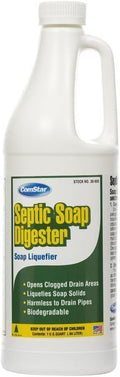 Comstar Septic Soap Digester, 1 Quart, Fast-Acting Drain Cleaner for Soap Buildup, Opens Slow Drains and Restores Flow, Safe for Pipes and Septic Systems, Long-Lasting Performance (30-655)
