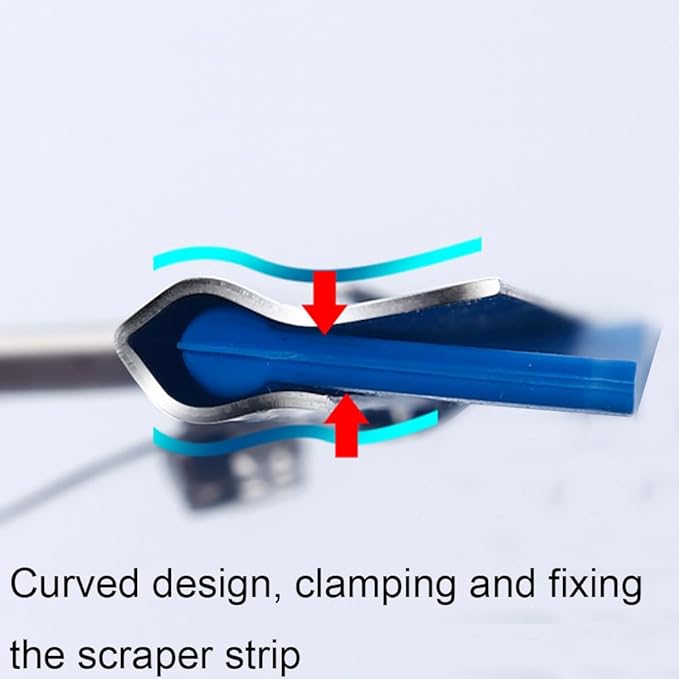 Professional 10” Performance Grip Window & Glass Cleaning Squeegee - Cleaning Supplies, Squeegee for, Auto Home Kitchen Bathroom Shower Mirror Wiper with Blue Rubber Water Blade(10in/25cm, Blue)
