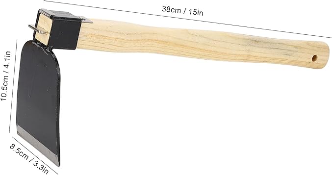 Acouto Garden Weeding Hoe Hoe Ergonomic Wooden Handle Carbon Steel Lightweight Garden Weeding Home Heavy Duty, Lawn & GardenGardening & Lawn Care/ToolsHoes