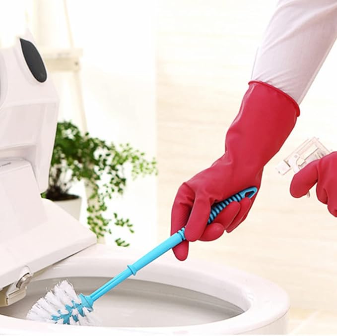 Alimat PluS 3 Pack Reusable Cleaning Gloves Latex Free, Dishwashing Rubber Gloves for Cleaning, Waterproof Household Gloves for Laundry, Gardening (Large, Without Liner)