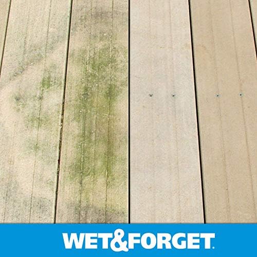 Wet & Forget No Scrub Outdoor Cleaner for Easy Removal of Mold, Mildew and Algae Stains, Bleach-Free Formula, 0.5 Gallon Concentrate - Ships to California Only, 64 Fluid Ounces