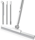 nacena Floor Squeegee, 52-in Adjustable Long Handle Squeegee for Floor Water Removal 180° Rotatable Head Squeegee Broom for Cleaning Window Shower Glass Tile Garage Concrete Pet Hairs, Grey&White