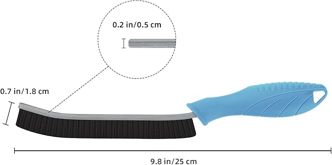 Hard Bristle Crevice Cleaning Brush - Cleaning Supplies - Household Crevice Cleaning Tools - Multi-Purpose Crevice Brushes for Kitchen, Toilet, Window, Vehicle, Faucets, Grout (3, Blue)