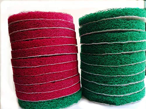 20 Pieces Scrub Pads Drill Power Brush Tile Scrubber Scouring Pads Cleaning Kit Including 2 Kinds of Abrasive Buffing Pads Replacement for Home Kitchen House Indoor Outdoor Cleaning (4 Inch)