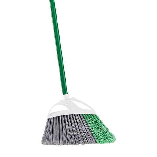 Libman Commercial 205 Large Precision Angle Broom, Steel Handle, 13" Wide, Green and White (Pack of 6)
