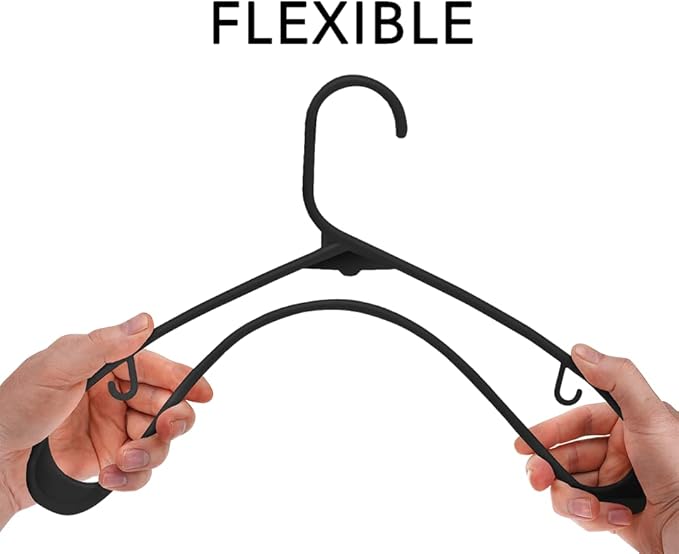 Sharpty Plastic Hangers Clothes Hangers for Clothing, Closet, Coats & Shirts - Durable & Space Saving - for Everyday Standard Use, Room Essentials & Basics - 60 Pack - Black