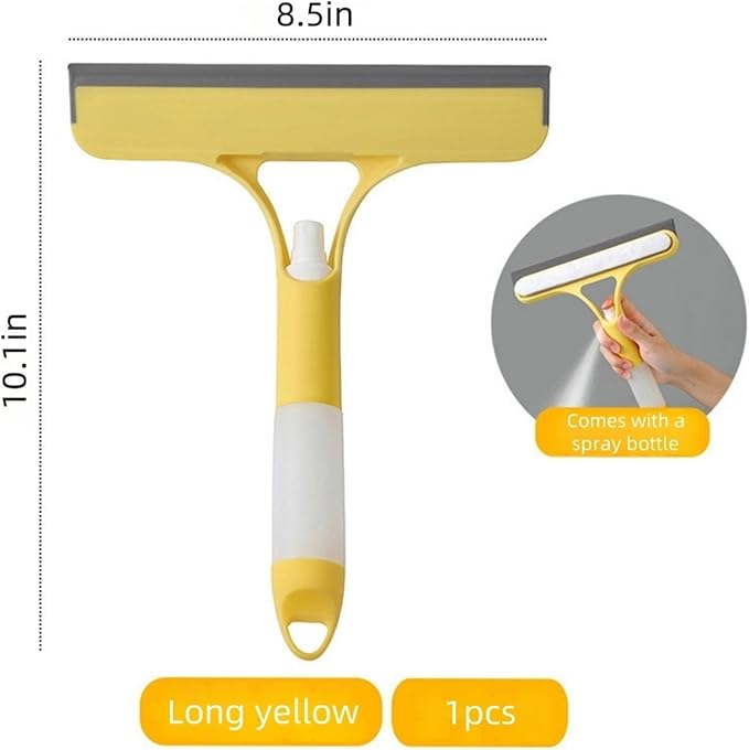 Shower Squeegee for Glass Doors All-Purpose Window Squeegee for Tile Shower Walls Mirror Bathroom Car Window Cleaning (Yellow)