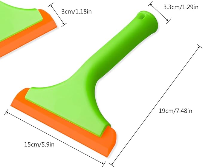 3 Pcs Flexible Silicone Squeegee, FineGood 5.9” Blade Window Squeegee Shower Squeegee for Glass Doors, Car Windshield, Mirror, Window