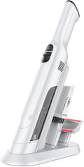 Handheld Vacuum Cordless, Lightweight 1.4lb with Powerful Suction, Charging Dock, Single Touch Empty and Detachable Dust Cup, Portable Mini Car Vac for Home Office and Pet Hair (Creamy White)