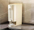 IEEK 25 Lbs Rice Dispenser, Large Cereal Dry Food Storage Containers with Measuring Cup and Lid,Moisture Proof Airtight Food Dispenser Bucket for Rice,Corn,Coffee Bean,Grain,Soybean and Oatmeal,White