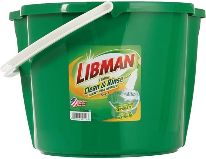 Libman 2112 Clean and Rinse Bucket with wringer, 4 Gallon