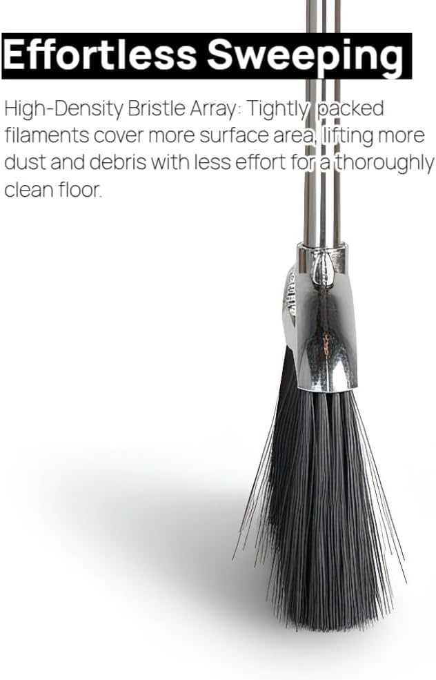 Indoor Soft Bristles Sweeping Broom,Long Handle Kitchen Angle Broom for Floor Cleaning Home Office Hardwood