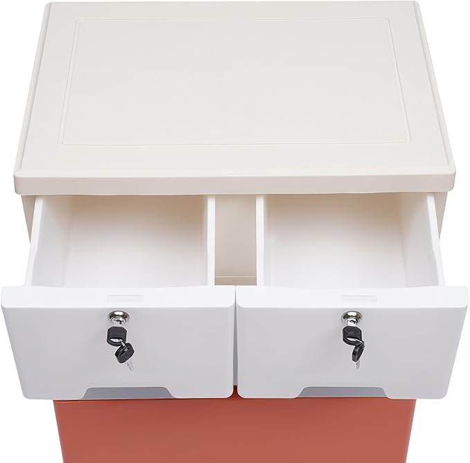 5 Tier Plastic Clothes Storage Organizer with 6 Drawers, Clothes Storage Organizer 66lbs Capacity, Tall Dresser Plastic for Storing Clothes Towels Toys and Some Other Small Items