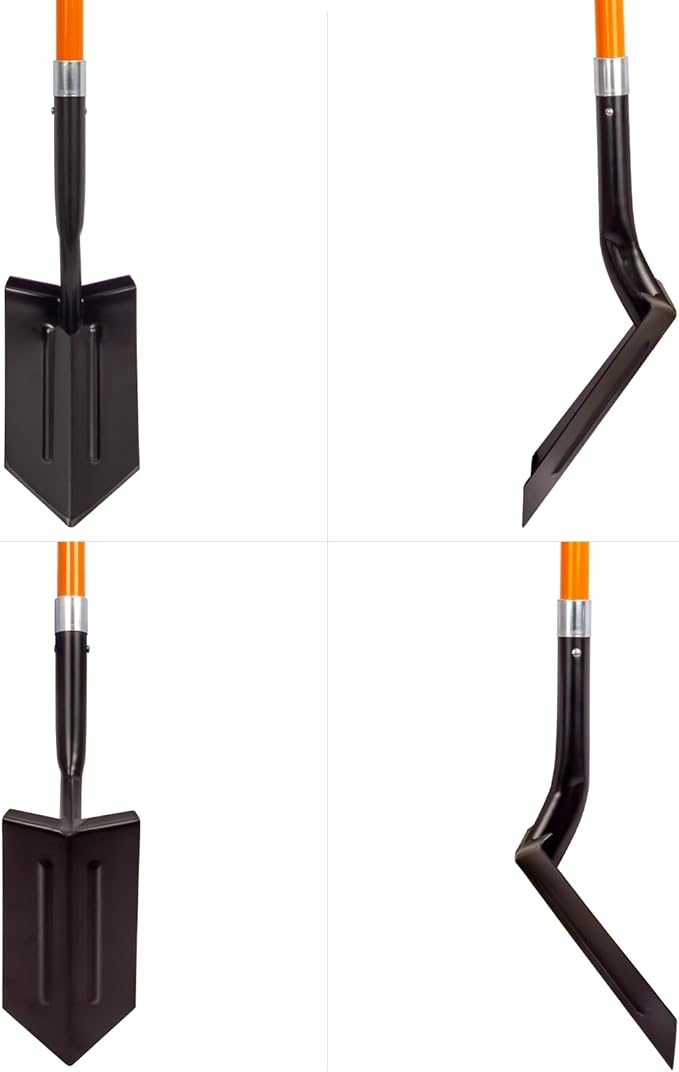 VNIMTI Trench Shovel Heavy Duty, 6-Inch Trenching Shovel with Fiberglass Handle, 58 Inches