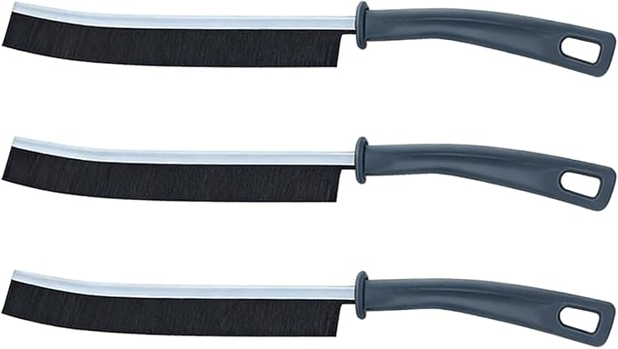 3-Pack Grout and Crevice Cleaning Brushes Set, Hard Bristle Multi-Surface Gap Brush for Tile Grout, Windows, Doors, Sink Edges, Shower Tracks