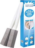 Pumice Stone for Toilet Cleaning, Pumice Cleaning Stone with Handle, Toilet Cleaner, Pumice Stone, Toilet Wand, Toilet Bowl Cleaner Brush, Toilet Brush (2PCS Gray)