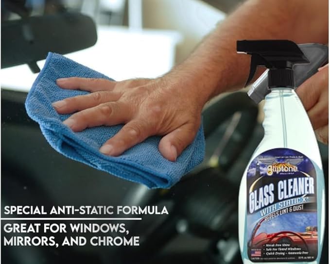 Gliptone Glass Cleaner, Ready-to-Use with Anti Static/Non-Streak Formula, Repels Lint & Dust, Safe for All Glass and Hard Surface Applications (1 Gallon)