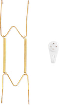 Plate Hangers for The Wall, Suitable for 9-11 inch Decorative Plate, Stainless Steel Wire Plate Holder with Wall Hooks and Rubber tip Protectors, Plate Hangers for Displaying Plates, Platter, Gold