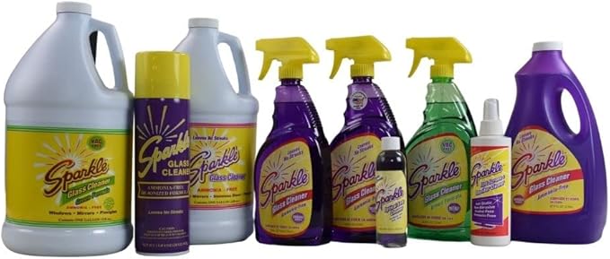 Sparkle Glass Cleaner Aerosol Spray Bottle, Ammonia-Free De-Ionized Formula, Leaves No Streaks, 20-Ounce Bottle (Pack of 2)