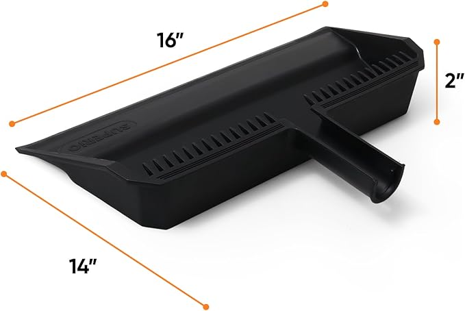 Superio 2-Pack Wide Plastic Dustpan with Comb - 16" Wide, Rubber Lip, Broom Handle Clip, Black