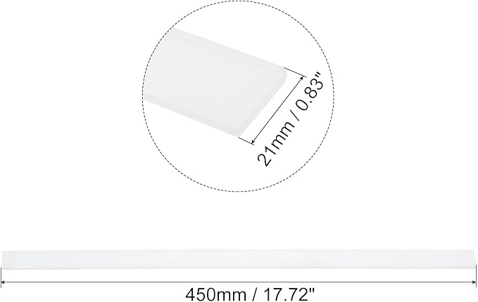 MECCANIXITY Replacement Squeegee Rubber for Window, Glass, Shower Doors, Tile Wall Cleaning, 17.72 Inch, White Pack of 4