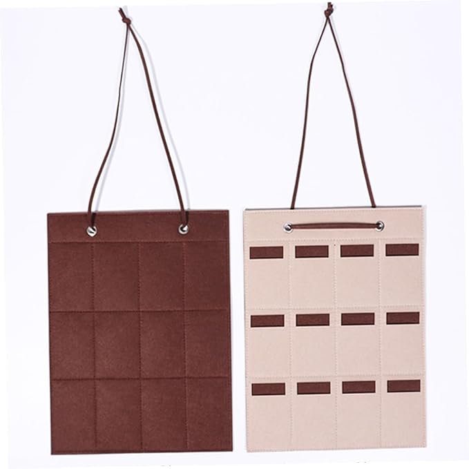 Alipis Felt Sunglasses Organizer Hanging Bag Wall Pocket Storage Pouch 30x40cm Small Camel Eyewear Holder for Door and Wall Hanging