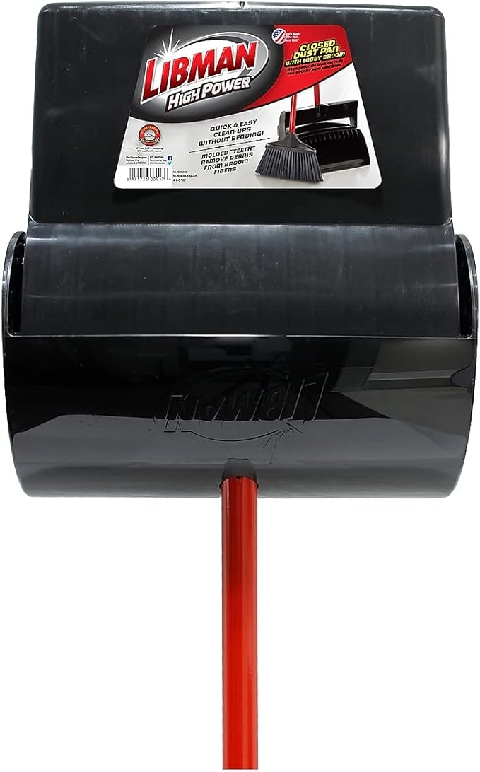 Libman 917 Lobby Broom and Dust Pan (Closed Lid)