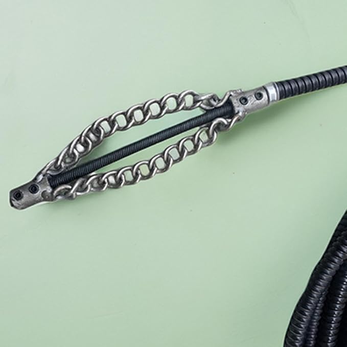 Flex-Shaft Sewer Descaling Chain, Multi-Purpose PVC Pipe Maintenance Tool, Push-Type Rotary Cable Sewer Dredge, Oil Stains in Pipeline Blocks Drilling Tools, Suitable for 16mm Spring