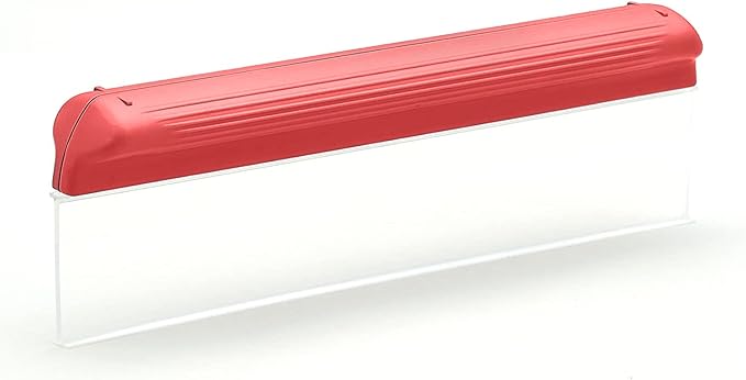 One Pass Classic 12" Waterblade Silicone T-Bar Squeegee Red - Made in USA (Red)