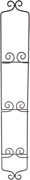 Bard's Black Wrought Iron Wall Mountable Vertical Hanger for 3 Plates, 39" H x 6" W x 2" D (For 8.5"-10" Plates), Pack of 3
