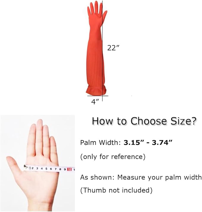 Household Arms Length Rubber Latex Cleaning Long Glove Reusable Kitchen Natural Rubber Living Wash Gloves