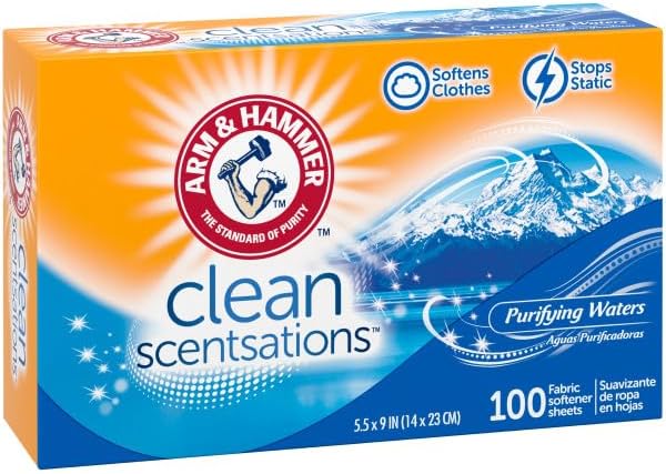 Arm & Hammer Fabric Sheets 100Ct Purifying Water Pack (3)