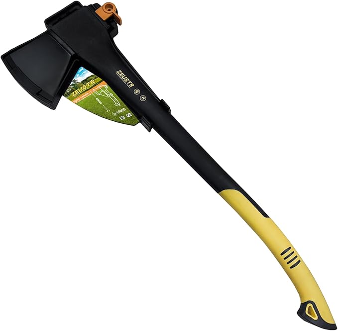 24" Splitting Axe Hatchet, Nylon Shock-Absorbing Handle, Camping Axe for Logs, Wood