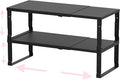 Adjustable Metal Shelving Unit, Stackable & Expendable Storage Rack for Home/Office/Kitchen, Space-Saving，Sturdy&Durable，Easy Assembly (2PACKS/Medium/Black