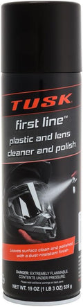 TUSK First Line Plastic & Lens Cleaner and Polish 19 oz – Cleaner, Polish & Protectant for Plastic, Acrylic & Polycarbonate – Dust & Fog Resistant for Helmets, Windshields, UTV/ATV, Automotive