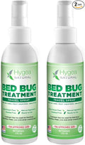 Hygea Natural Lice, Mite, and Bed Bug Natural Travel Spray- TSA Approved 3 oz Size Bottles, Child & Pet friendly, Stain & Odor Free, For Hotels, Suitcase, Backpack, Shoes, Bed Bug Spray (2 Pack)