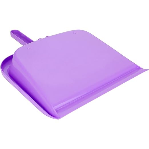 SPARTA Large Handheld Dustpan with Hanging Hole, Heavy-Duty Plastic Dustpan with Wide Lip for Countertops and Surfaces, Plastic, 10 Inches, Purple, (Pack of 12)