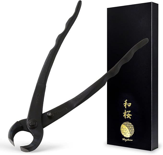 Wazakura Hand Forged Bonsai Tree Trunk Splitter, Made in Japan 210mm(8.25inch), Branch Cutter Japanese Garden Tool - 210mm(8.25inch), Black