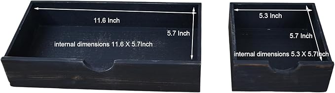 Vintage Rustic Wooden 3 Drawer with Shelf Office Desk Organizer & Mail Rack For Desktop,makeup holder Box for Office Home Toiletries Supplies Vanity, No Assembly Required (Rustic Black)