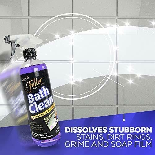 Fuller Brush Bath Clean – 24 oz Bathroom Cleaner Bottle with Spray– Dissolves Soap Scum, Hard Water Stains & Mineral Build-Up – For Sinks, Showers & Tubs – Pack of 1