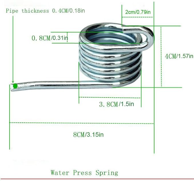 2 Pack Water Press Spring Replacement for Commercial Mop Bucket Side-Press Wringer Torsion Springs for Combo on Wheels Heavy Duty Business Floor Cleaning Mopping Buckets Accessories