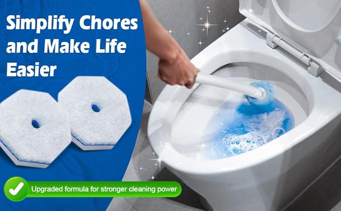 Disposable Toilet Wand Refills, Toilet Bowl Cleaner Scrubbing Pads, 30 Ct