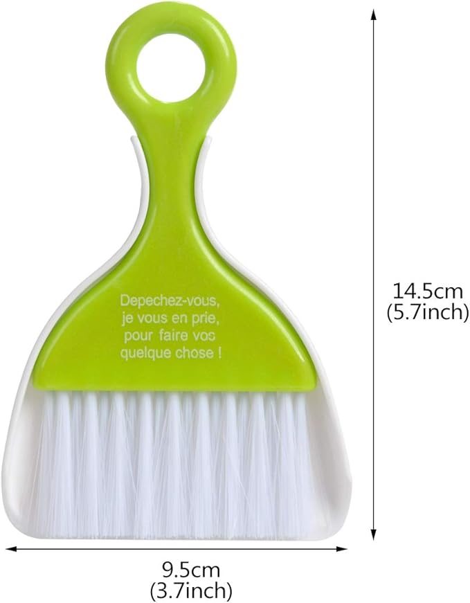 Saim Mini Dustpan and Brush Set, Kids Hand Broom and Dust Pan for Cleaning Table Countertop Keyboard Pets Hair and Small Messes Colour Random, Set of 4