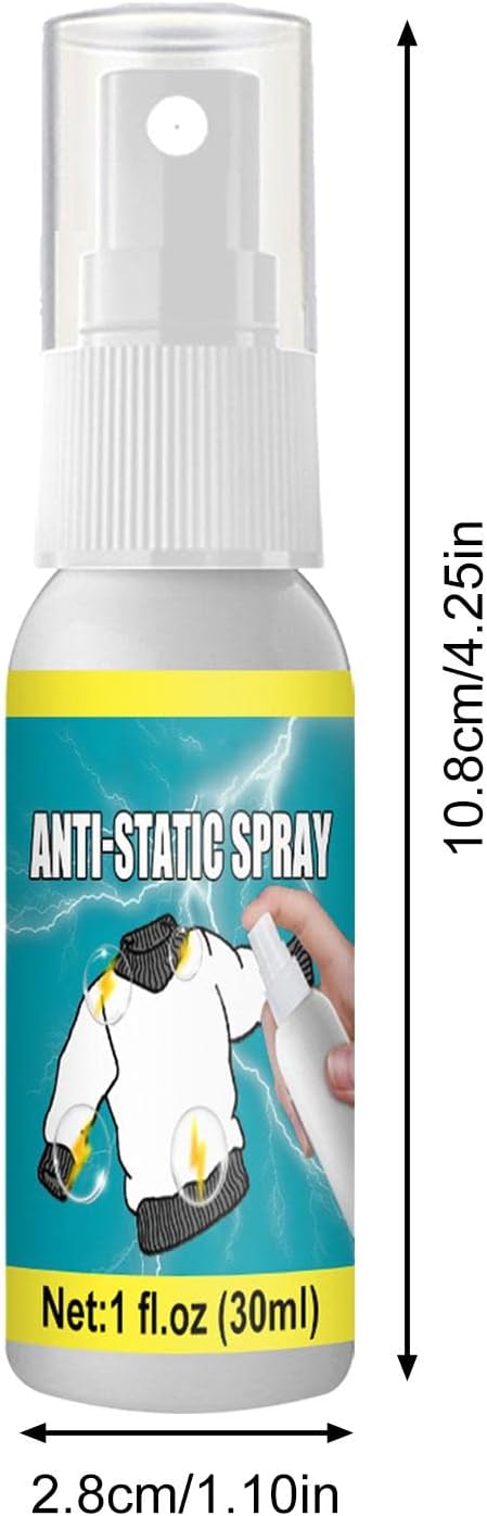 Anti-Static Spray, 30 ml Anti-Static Spray Multifunctional Anti-Static Spray for Garment Furniture, Static Remover for Clothes, Portable Anti-Static Spray for Removing Static Impacts, Anti-Static