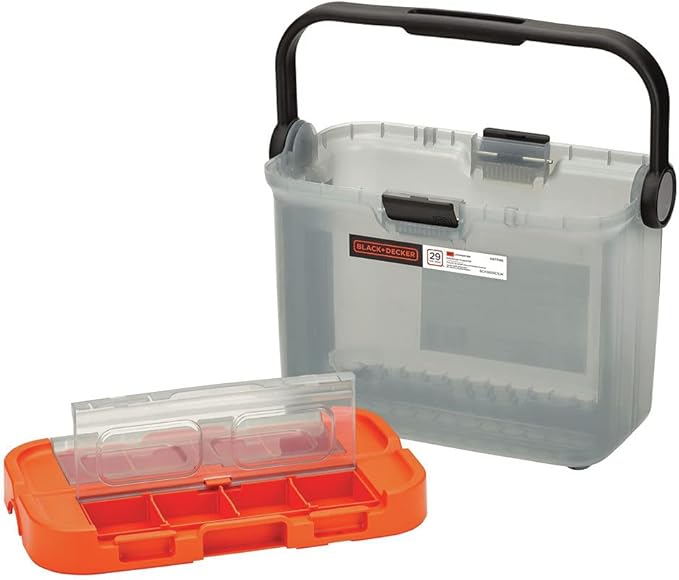 BLACK+DECKER BCKSB29C1 20V MAX* Cordless Drill with 28-Piece Home Project Kit in Translucent Tool Box