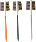 PRETYZOOM 3 Pcs Double-Ended Kitchen Cleaning Brush Set Mini Wire Brush for Gas Stove Cooktop Cleaning Stainless Steel Bristles for Dorm Home Use