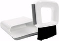 Compact Dustpan and Broom Set with Scrubber TPR Handle ABS Nylon Design Space Saving for Kitchen Bathroom Home Cleaning