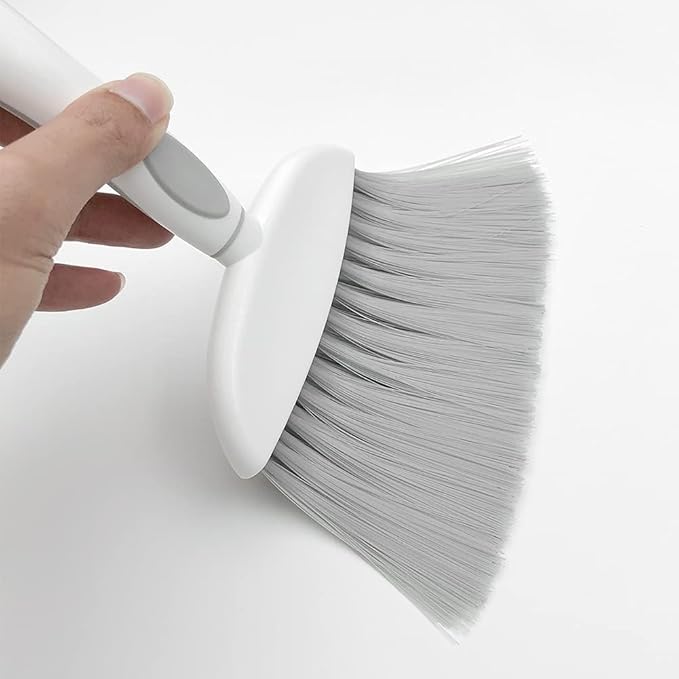 Dust pan, Mini Dustpan and Brush Set, Small Broom and Dustpan Set, Small Hand Broom and dust pan Set, Whisk Broom, Dust pan and Brush for Desk, Table, Home, Kitchen Necessities (Gray 2pcs)