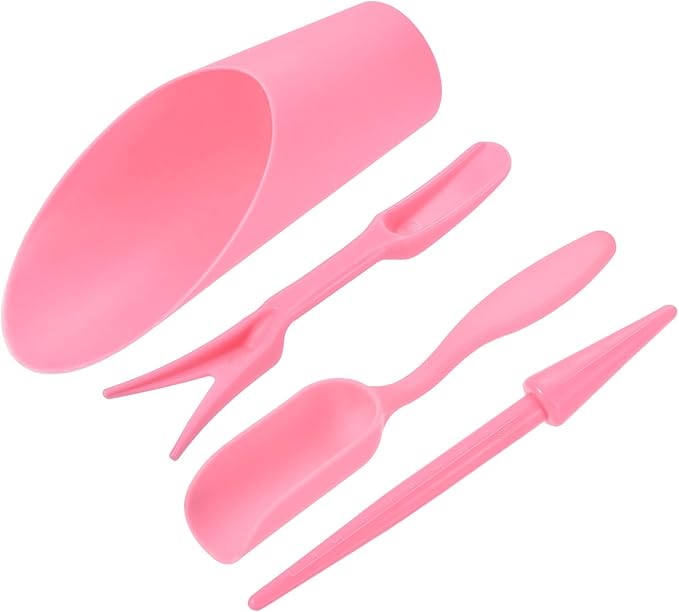 MECCANIXITY Garden Shovel Hand Tools Transplanting Succulent Cultivation Digging Scoops Kits, Pink