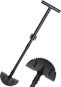 Garden Edger Lawn Tool, Half Moon Edging Shovel for Landscaping Yard, Manual Grass Edger with 34"-42" Adjustable Long Handle, Sharp Saw Tooth Blade, T Grip, Stand Up Garden Tools for Sidewalk, Borders